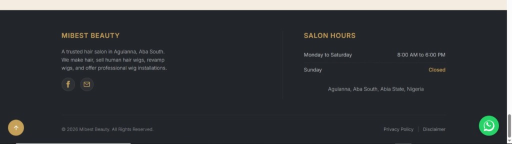Mibest Beauty Salon Location and Hours Footer